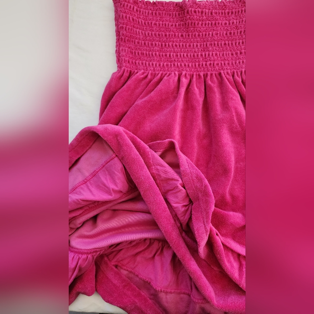 Juicy Couture Bright Pink Smocked Strapless Top (sz small/petite) - Picture 7 of 14